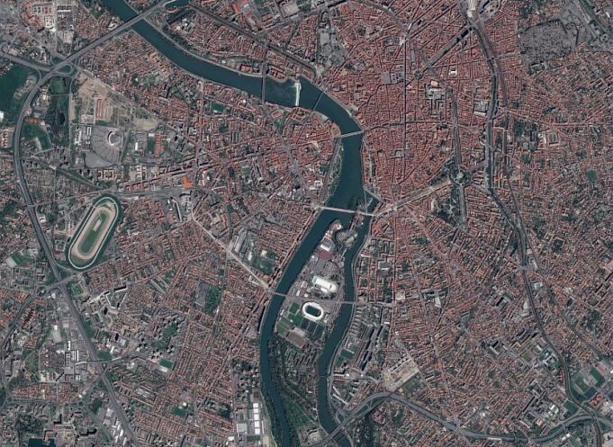 Toulouse vue de l'espace par le satellite Pléiades.© CNES/Distribution Airbus DS, 2013