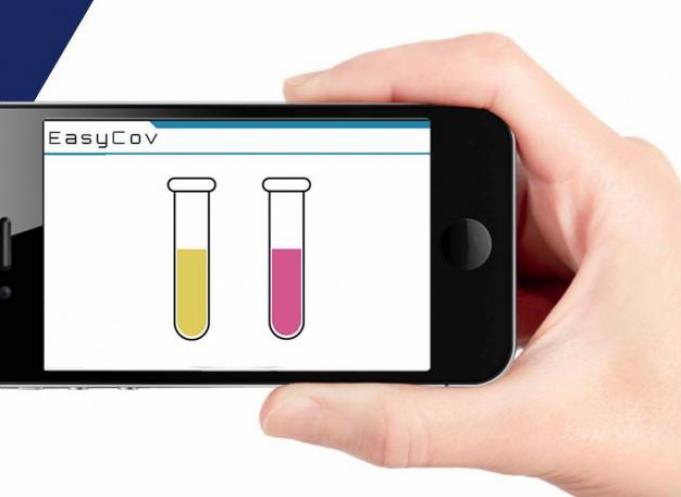 Dépistage par test salivaire et colorimétrie et une application Covid-19