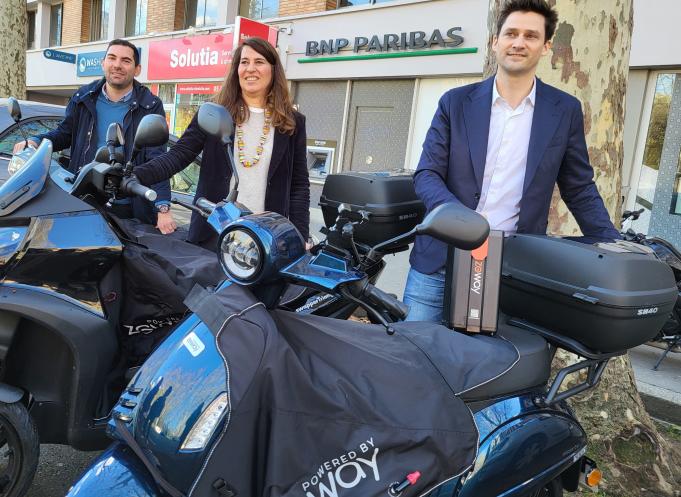 Après Paris, Bordeaux et Nice, la start-up Zeway débarque à Toulouse avec sa location de scooters électriques et son système de recharge instantanée de batterie. (Photo : Anthony Assémat - Entreprises Occitanie)