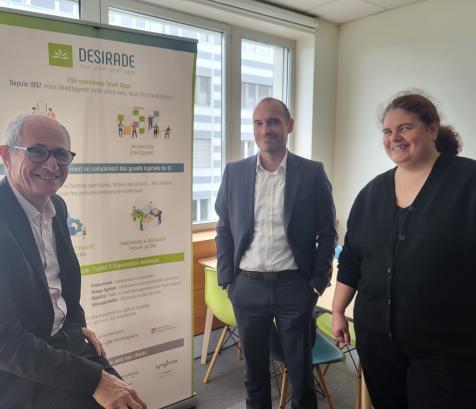 Hervé Lambert (président de Désirade), Mathieu Ramirez (directeur commercial) et Sophie Patat, directrice adjointe. (Photo : Dorian Alinaghi - Entreprises Occitanie)