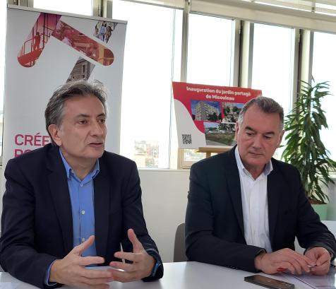 De gauche à droite : Bertrand Serp, président de Toulouse Métropole Habitat et Luc Laventure, directeur général de TMH. (Photo Dorian Alinaghi Entreprises Occitanie) 