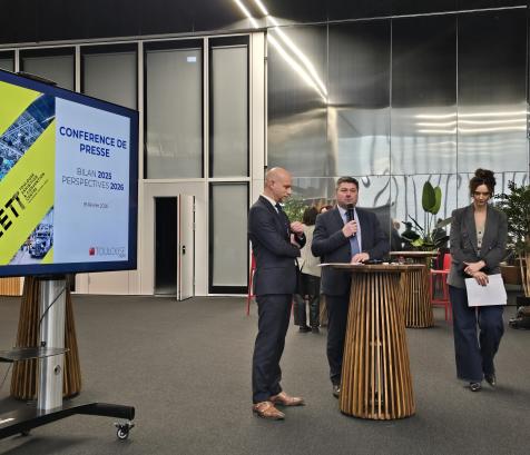 De gauche à droite : Florent Dautriche, directeur commercial de Toulouse Events, Olivier Chanelle, directeur général et Sophie Caro, responsable marketing et communication. (Photo Dorian Alinaghi) 