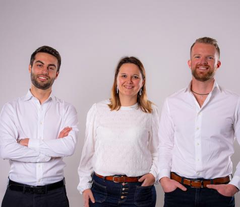 De gauche à droite : Paul Profit, directeur commercial, Audrey Bellan et Adrien Lefevre, les deux co-fondateurs. (Photo Ceveop) 