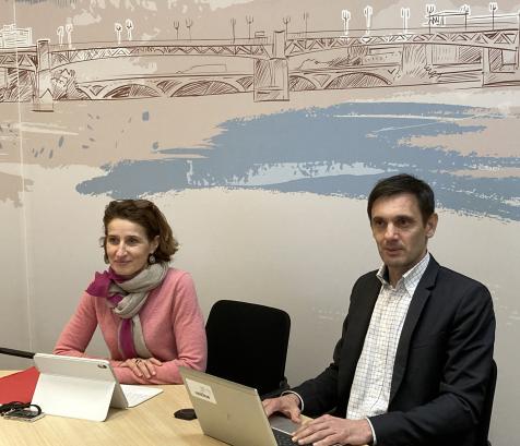 Christine Bardinet, directrice régional de la Banque de France Occitanie et Vincent Foussal, Responsable du service des études économiques. (Photo Banque de France)