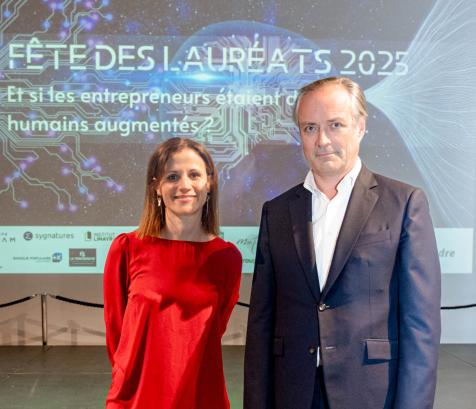 De gauche à droite : Cécile Thomas, directrice Réseau Entreprendre Occitanie Garonne et Christophe Nobilet, le président. (Photo Réseau Entreprendre Occitanie Garonne) 