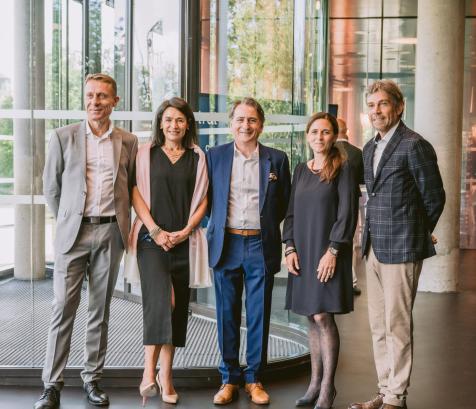 De gauche à droite : Bertrand Religieux, Corinne d’Agrain, Philippe Robardey, Karine François et Alexandre Sherer. (Photo Irdi)