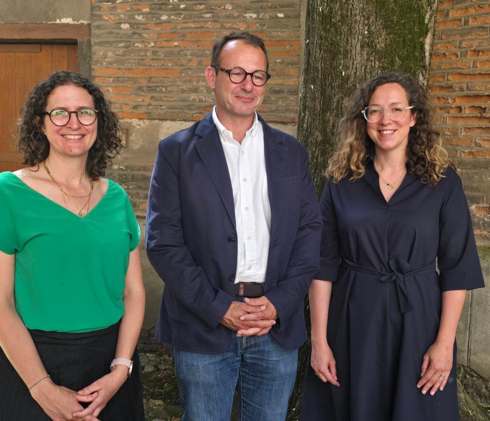 Pauline Raffaitain, responsable affaires publiques & réglementaires chez Ecocert, Philippe Thomazo, directeur général d'Ecocert et Cécile Caminel, responsable marketing et communication externe chez Ecocert. (Photo Dorian Alinaghi)