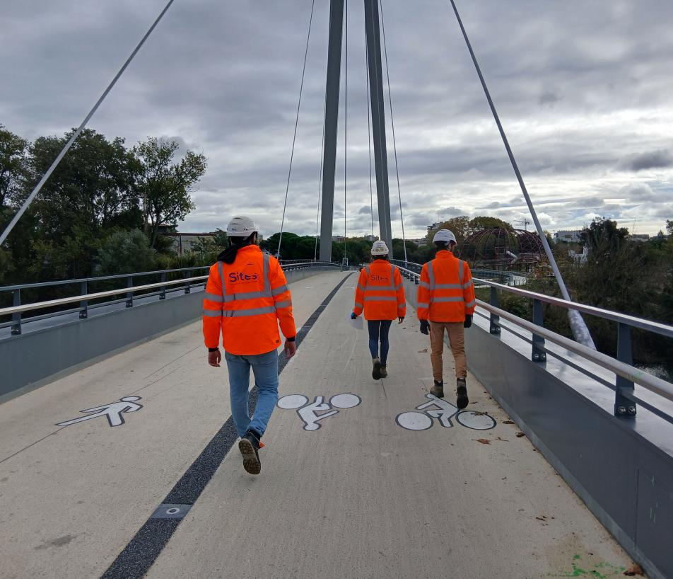 Le groupe Everenn intervient régulièrement sur le suivi, l'instrumentation acoustique/vibratoire et le monitoring structurel de grands ouvrages d'art, à l'image de la passerelle Robert-Poujade à Toulouse. (Photo Everenn)