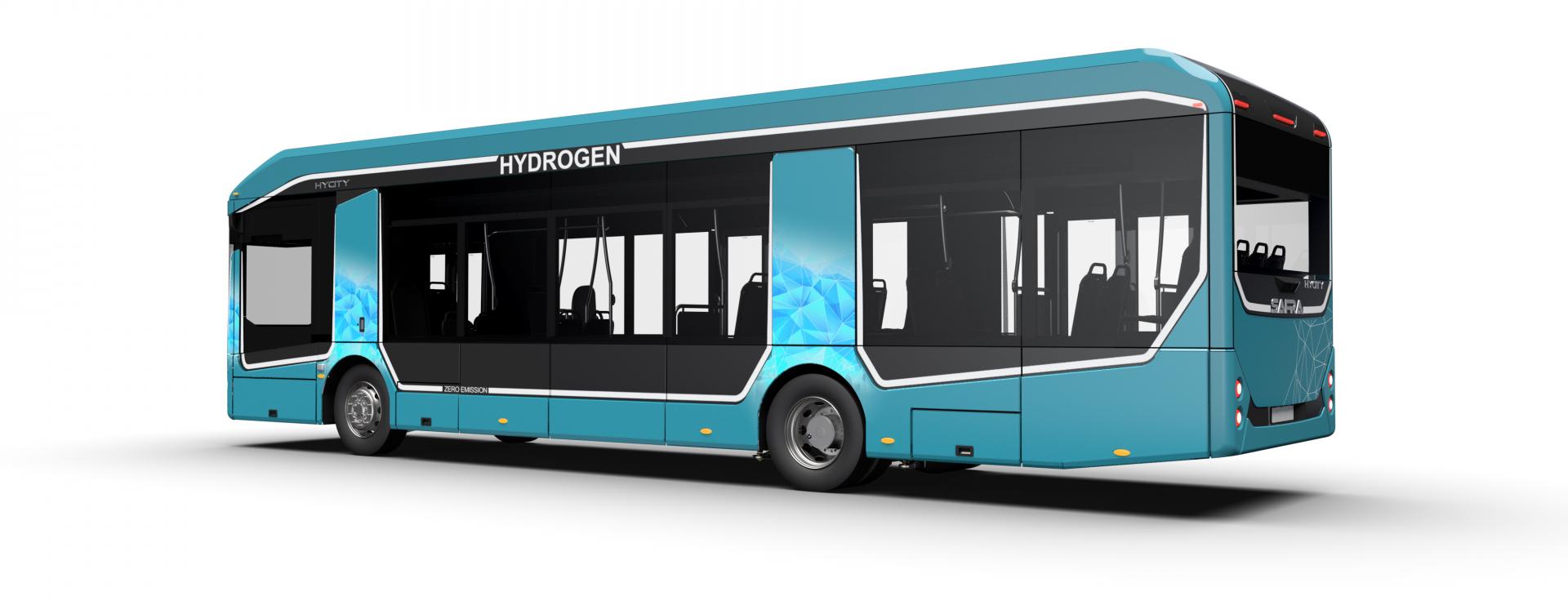 Le dernier bus à hydrogène développé par Safra. Crédit : Safra. 