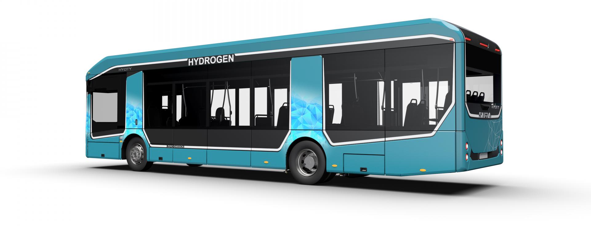 Le dernier bus à hydrogène développé par Safra. Crédit : Safra.